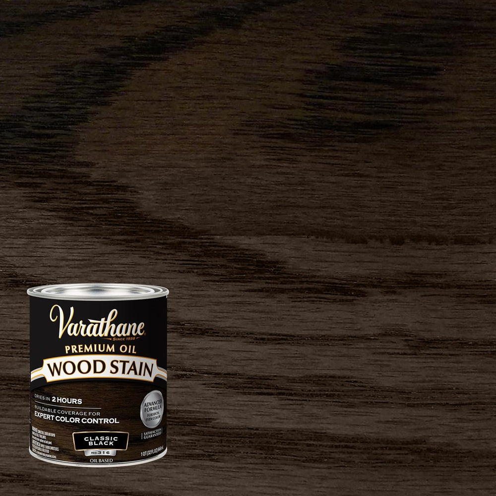 Rust-Oleum Varathane 381112 Premium Oil Wood Stain, 1 Quart, Classic Black