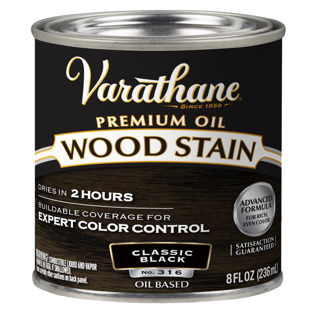 Varathane Premium Oil-Based Interior Wood Stain – Classic Black, 8 fl oz