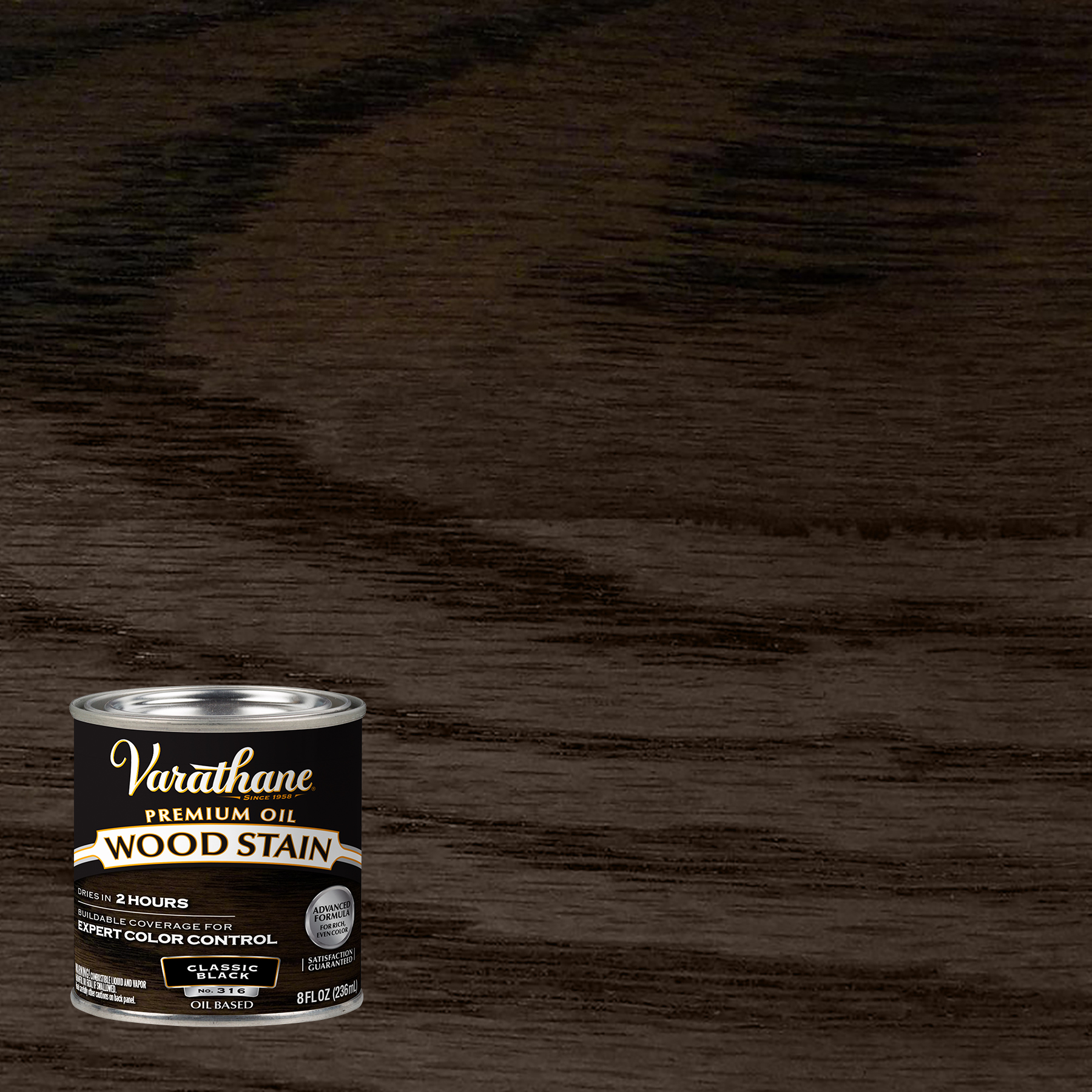 Varathane Premium Oil-Based Interior Wood Stain – Classic Black, 8 fl oz