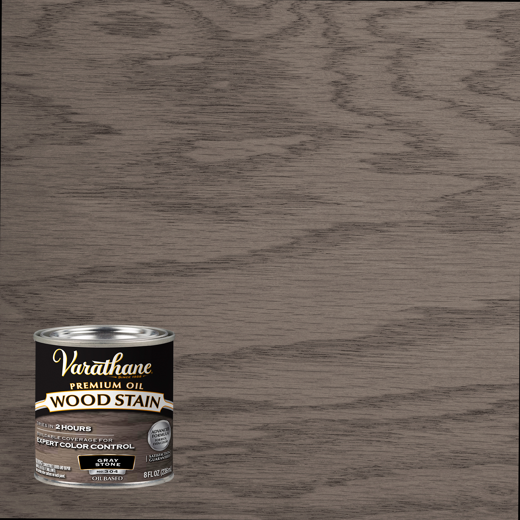 Varathane Premium Oil-Based Interior Wood Stain – Gray Stone, 8 fl oz