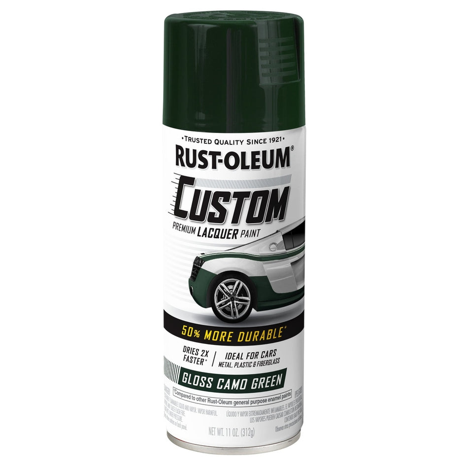 Rust-Oleum Automotive 382596 11 oz. Gloss Camo Green Custom Premium Lacquer Paint