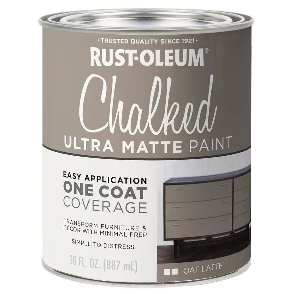 Rust-Oleum Chalked 391446 Ultra Matte Paint, Oat Latte, 30 fl. oz.