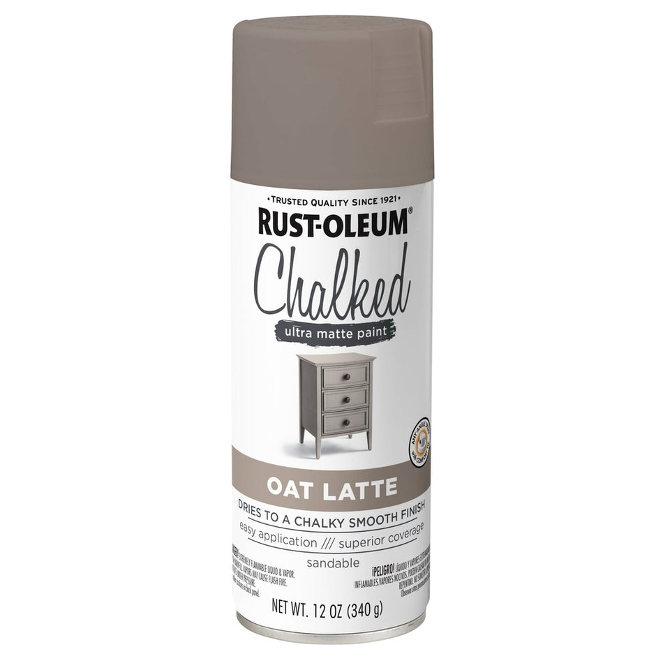 Rust-Oleum Chalked 392047 Ultra Matte Paint, Oat Latte, 12 oz.