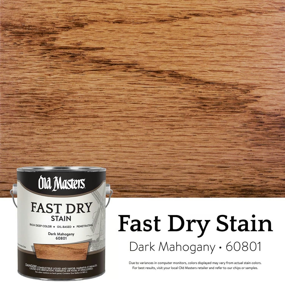 Old Masters 60801 Fast Dry Stain, 1 Gallon, Dark Mahogany