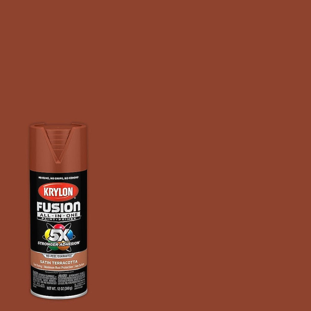 Krylon K02752007 Fusion All-in-One Spray Paint, Satin Terracotta, 12 oz.