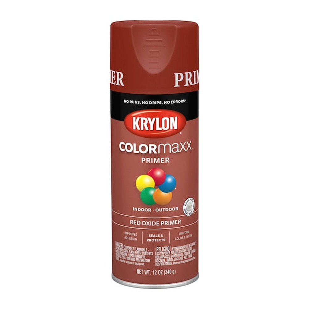 Krylon K05583007 COLORmaxx Primer, Flat Red Oxide, 12 oz.