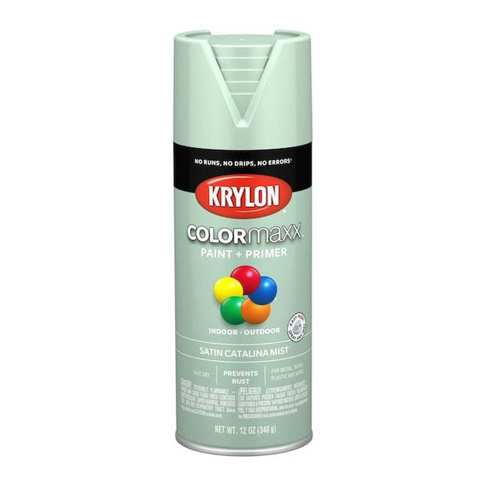 Krylon K05561004 COLORmaxx Spray Paint, Satin Catalina Mist, 12 oz.