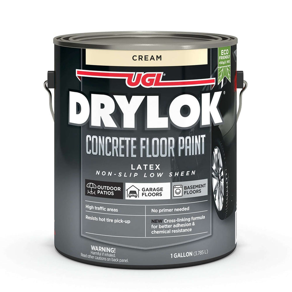 Sika 832881 Drylok Latex Concrete Floor Paint, Cream, 1 Gallon