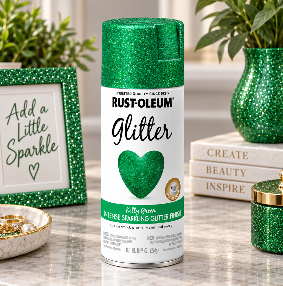 Rust-Oleum Specialty Glitter Spray Paint – Kelly Green – 10.25 oz.