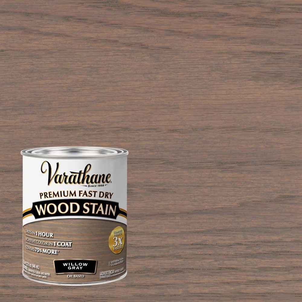 Rust-Oleum Varathane 357180 Premium Fast Dry Wood Stain, Willow Gray, 1 Quart