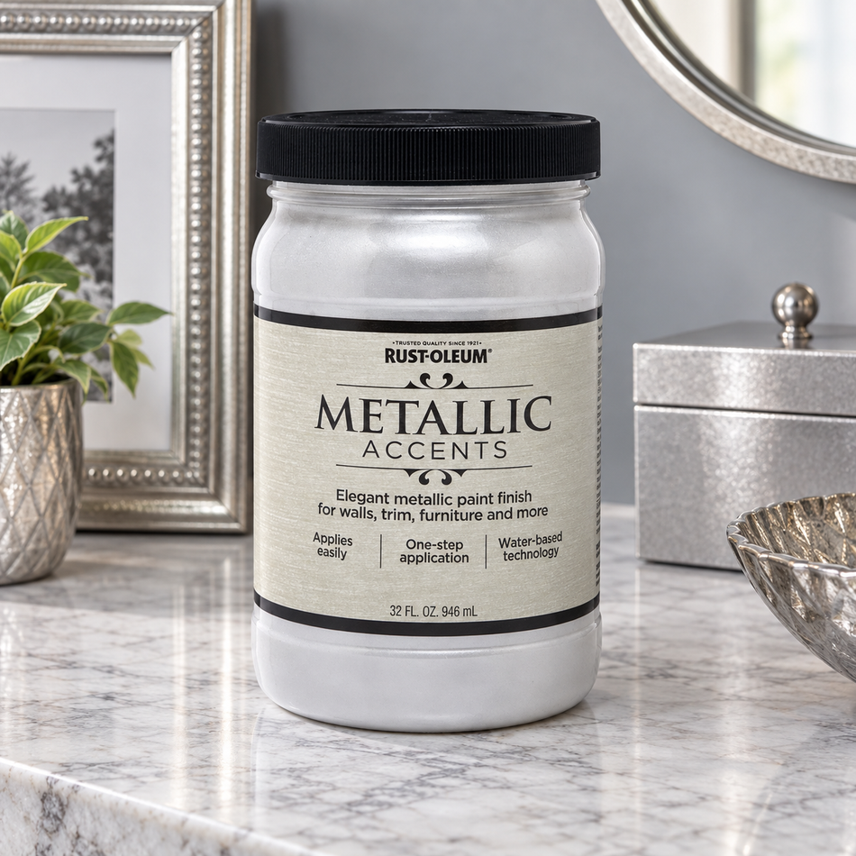 Rust-Oleum Metallic Accents Paint – Seashell – 1 Quart