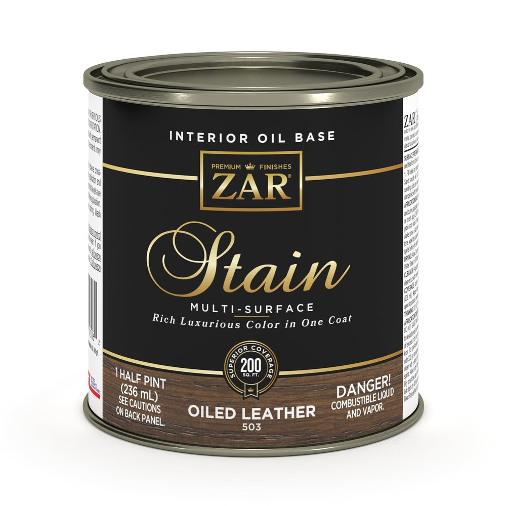 Sika 831458 Zar Interior Oil Base Stain, Half Pint, Oiled Leather