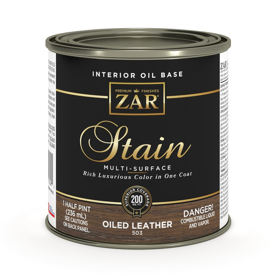 Sika 831458 Zar Interior Oil Base Stain, Half Pint, Oiled Leather