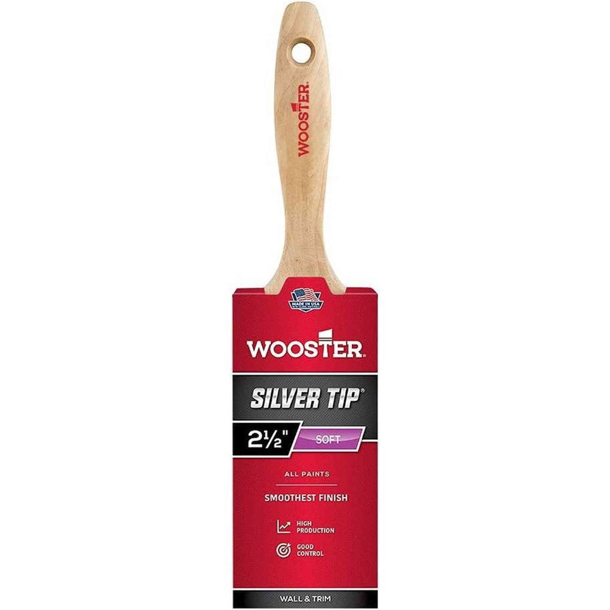 Wooster 5220 Silver Tip Flat Sash Brush, 2.5" (Case of 6)