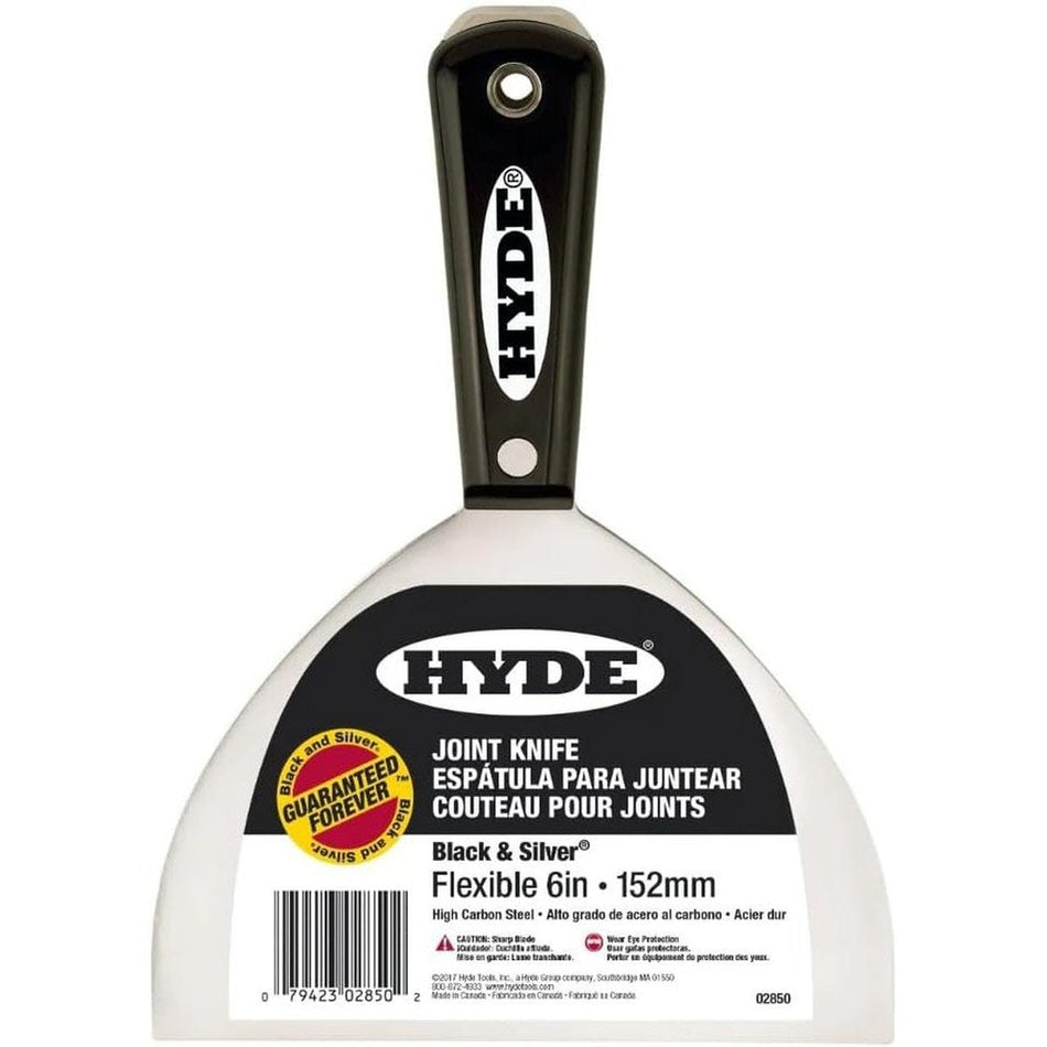 Hyde Tools 02850 6" Flexible Black & Silver Joint Knife