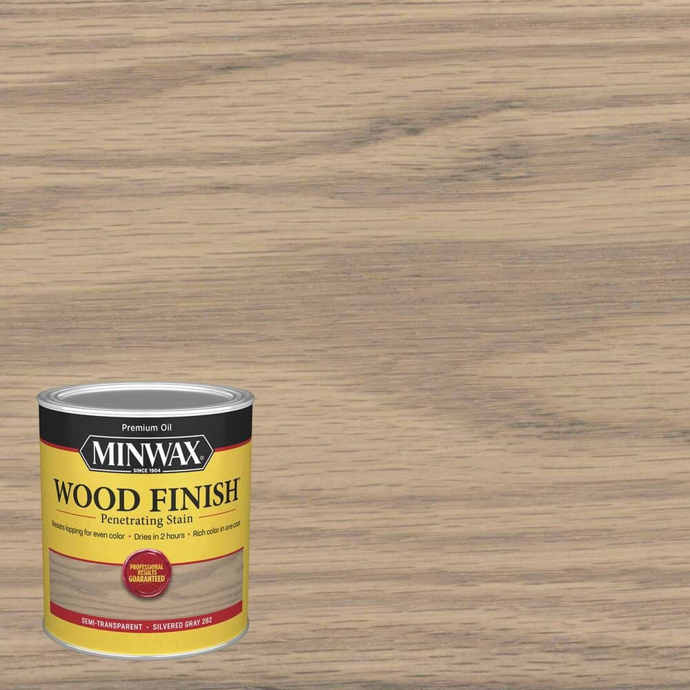 Minwax 70102 Wood Finish Penetrating Stain, Silvered Gray 282 – 1 Quart (Case of 4)