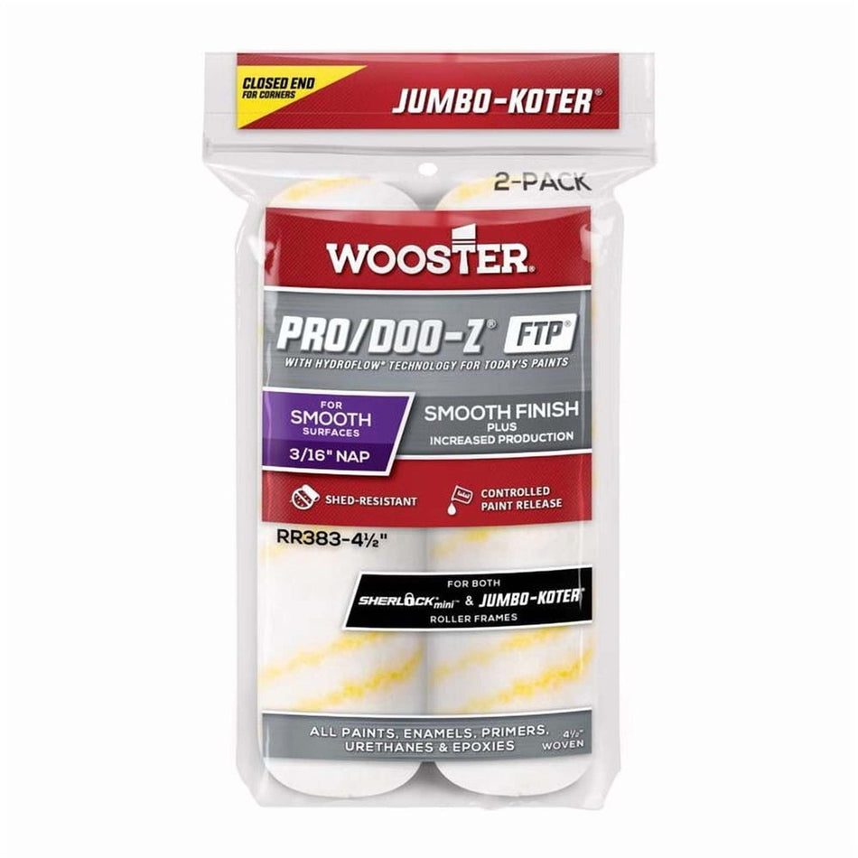 Wooster RR383 Jumbo-Koter Pro/Doo-Z FTP, Smooth Surfaces, 3/16" Nap, 2-Pack