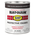 Rust-Oleum Stops Rust 7754502 Protective Enamel, Semi-Gloss Anodized Bronze, 1 Quart