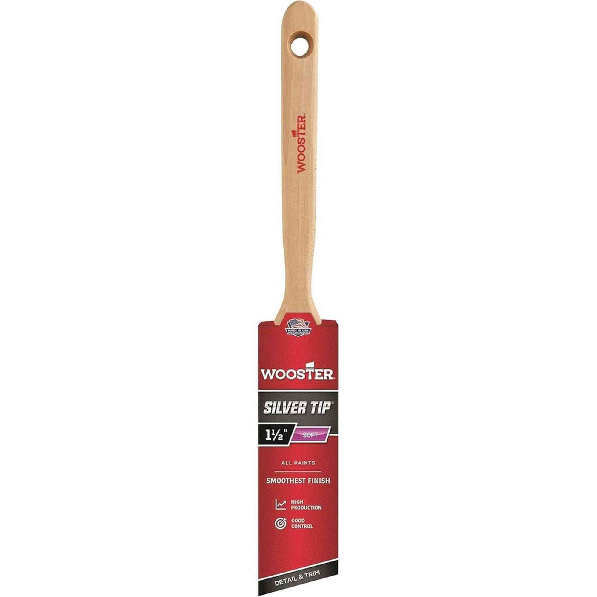 Wooster 5221 Silver Tip Angle Sash Brush, 1.5" (Case of 6)