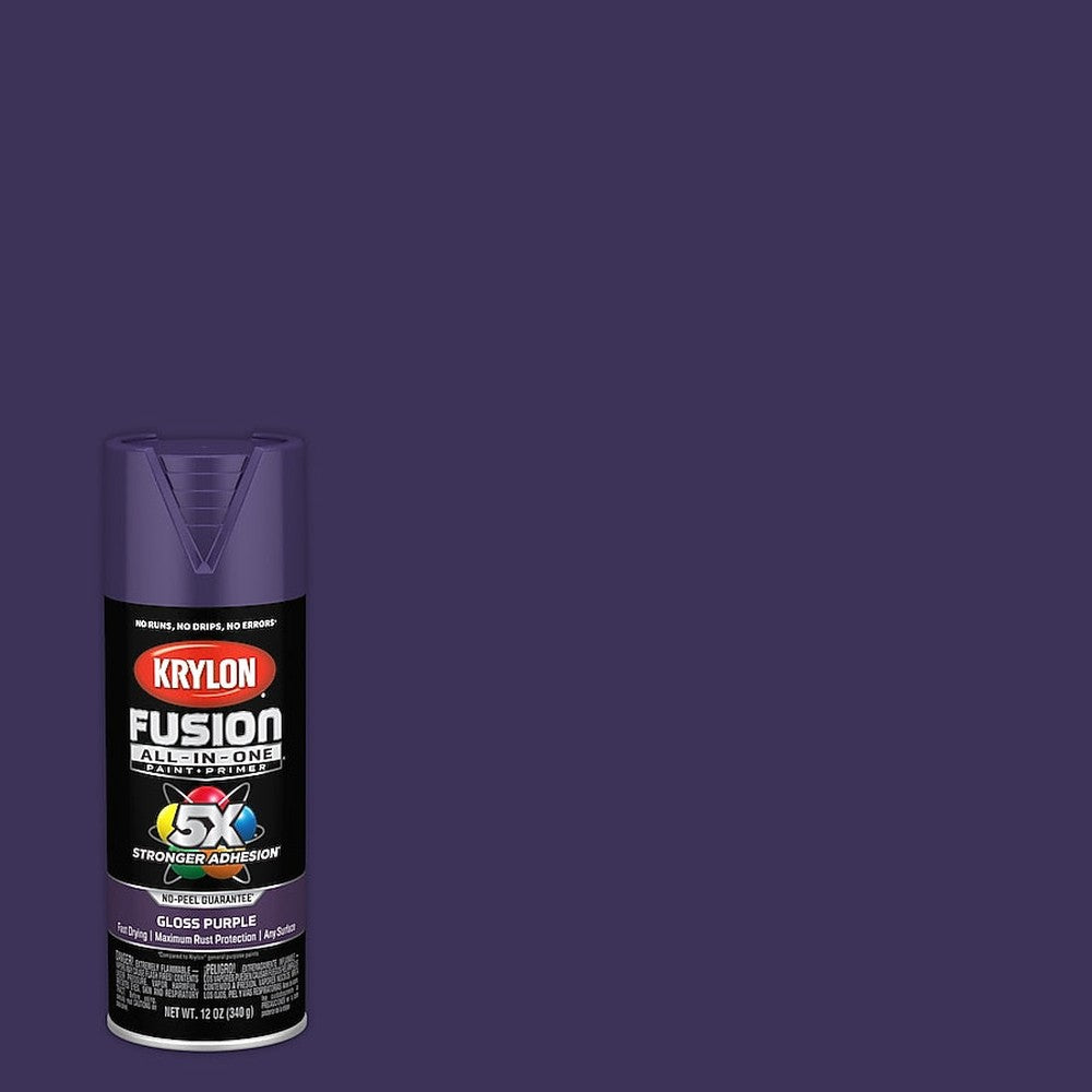 Krylon K02719007 Fusion All-in-One Spray Paint, Gloss Purple, 12 oz.