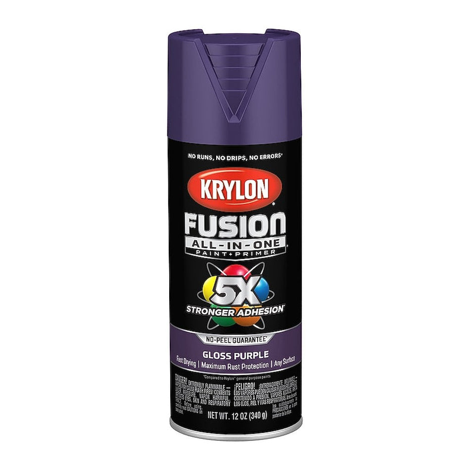 Krylon K02719007 Fusion All-in-One Spray Paint, Gloss Purple, 12 oz.