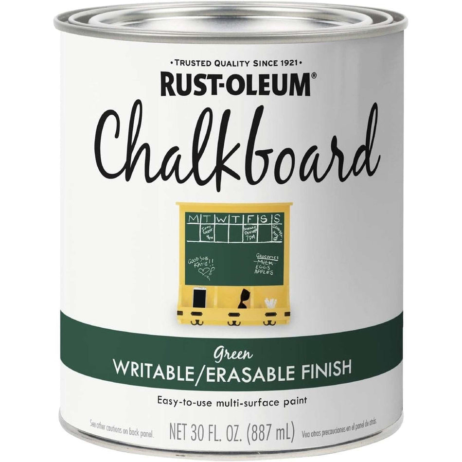 Rust-Oleum Specialty 206438 Chalkboard Writable/Erasable Finish, Green, 30 fl. oz.
