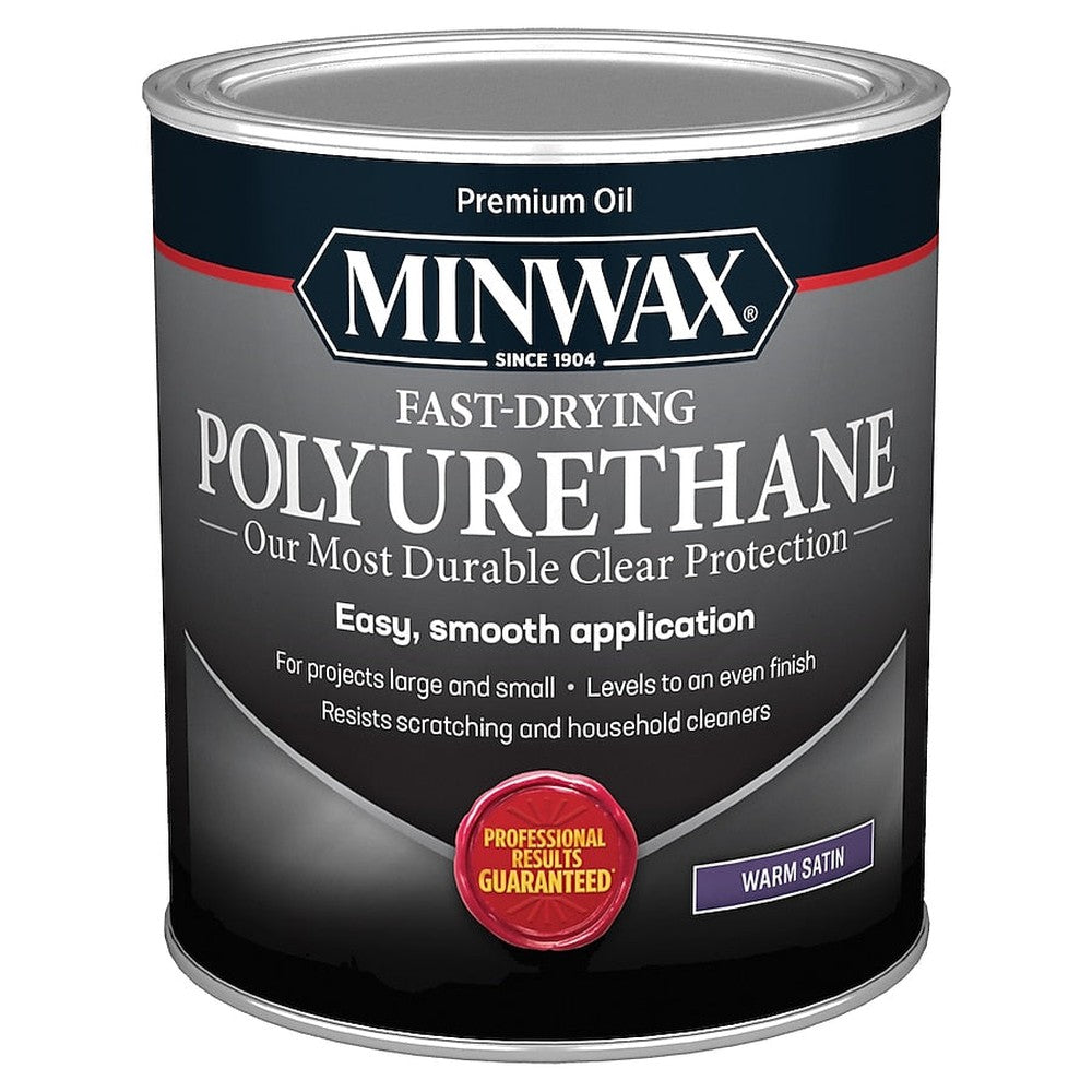 Minwax 63010444 1 Quart Clear Warm Satin Fast-Drying Polyurethane