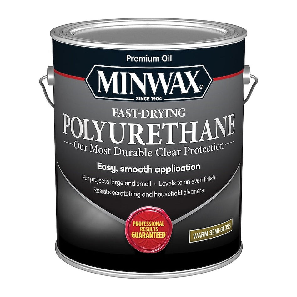 Minwax 71029000 1 Gallon Clear Warm Semi-Gloss Fast-Drying Polyurethane