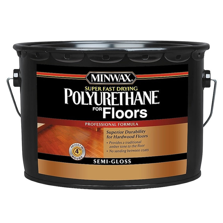 Minwax 130310000 2.5 Gallons Clear Semi-Gloss Super Fast Drying Polyurethane For Floors