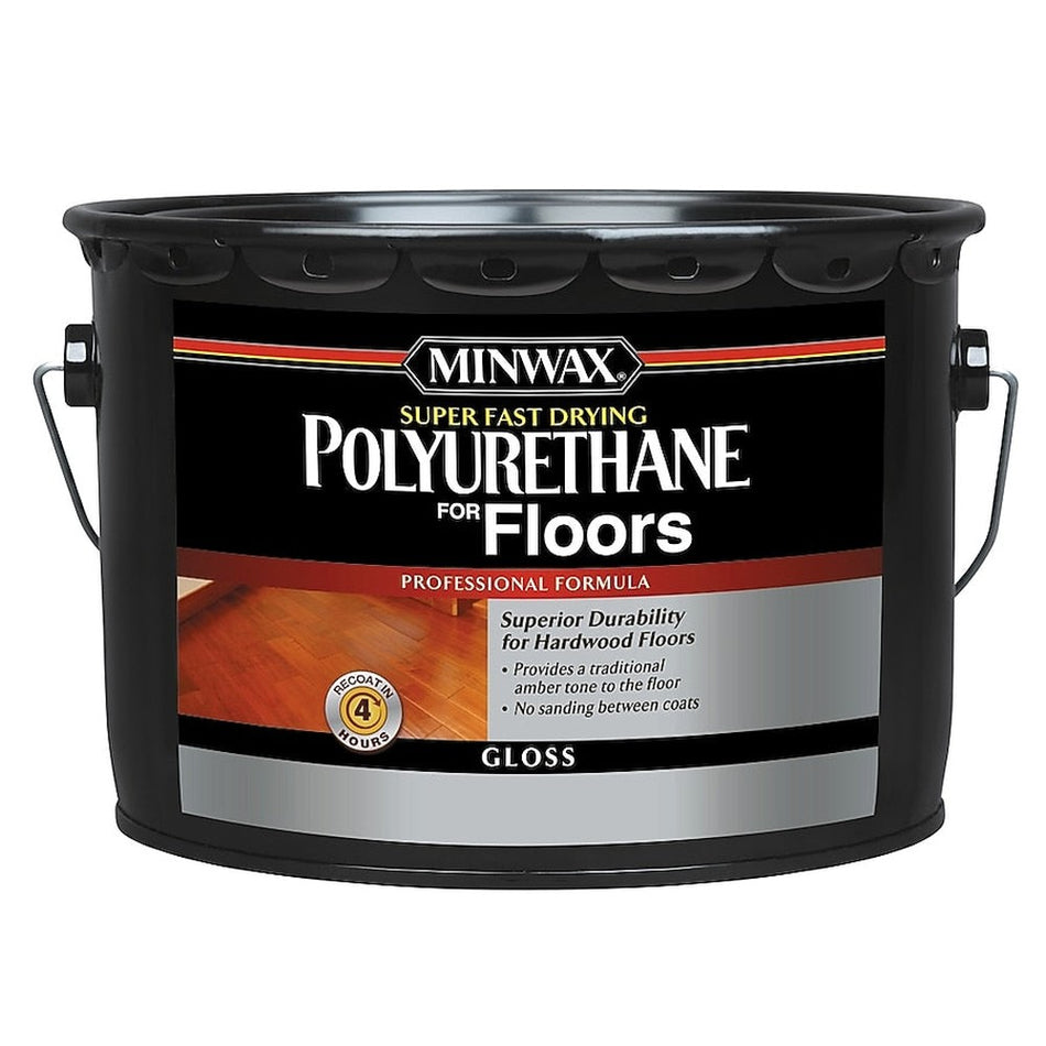 Minwax 130300000 2.5 Gallons Clear Gloss Super Fast Drying Polyurethane For Floors
