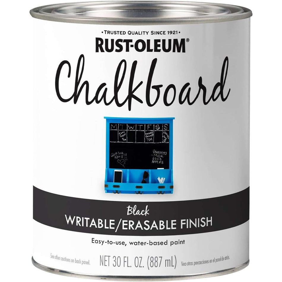 Rust-Oleum Specialty 301450 Chalkboard Writable/Erasable Finish, Black, 30 fl. oz.