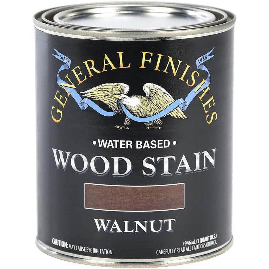 General Finishes Water-Based Wood Stain – Walnut, 1 Quart