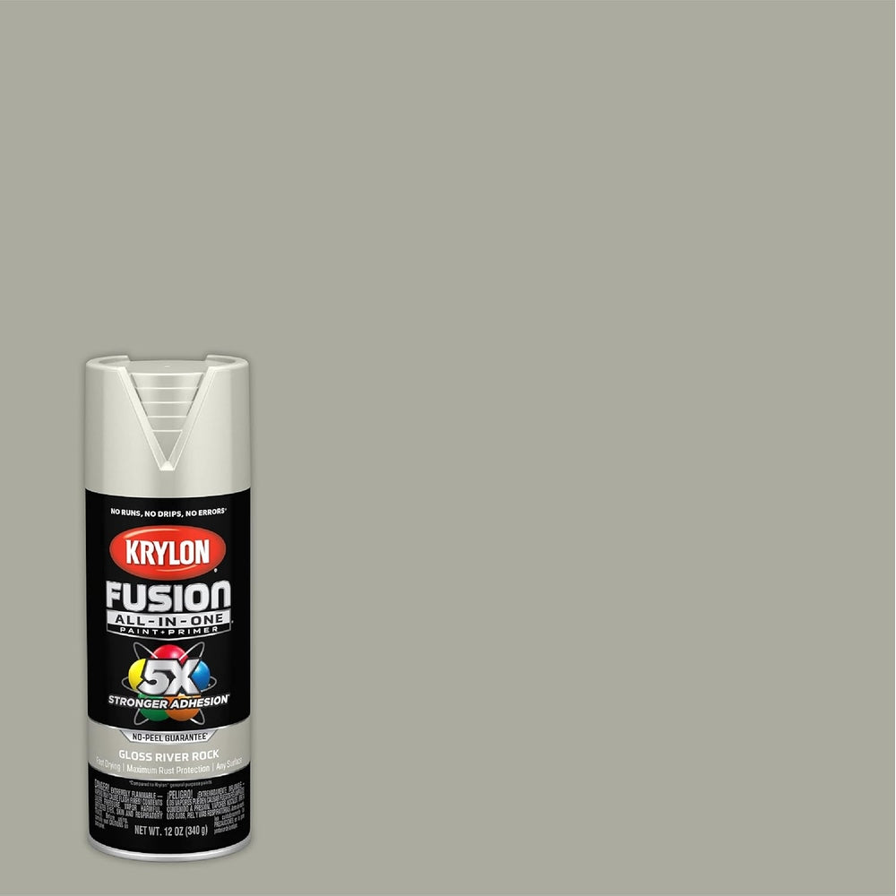 Krylon K02721007 Fusion All-in-One Spray Paint, Gloss River Rock, 12 oz.