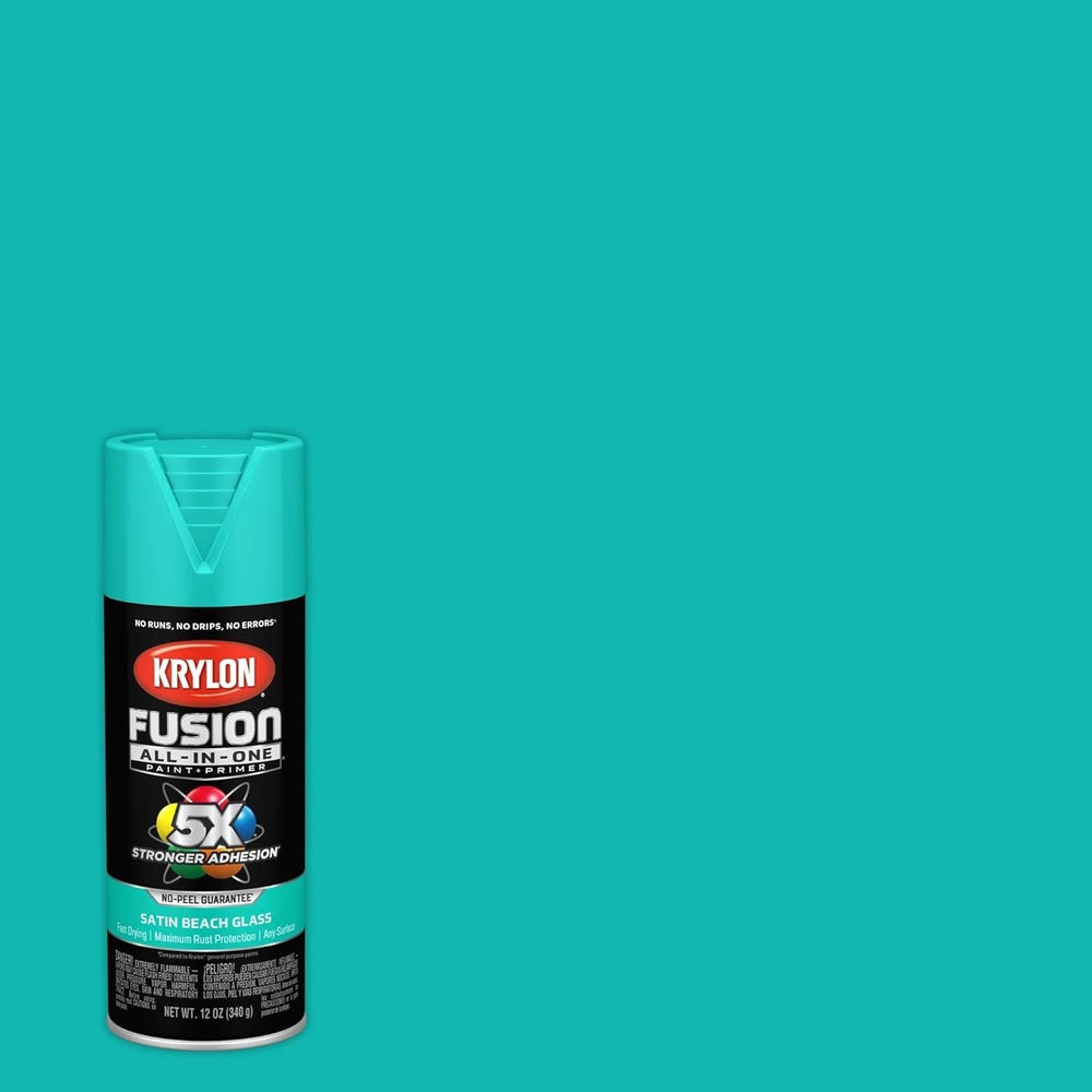 Krylon K02731007 Fusion All-in-One Spray Paint, Satin Beach Glass, 12 oz.