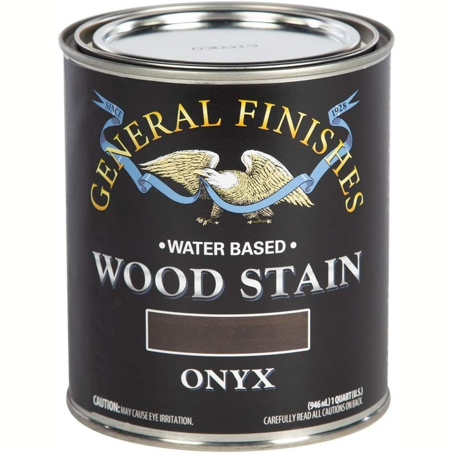 General Finishes Water-Based Wood Stain – Onyx, 1 Quart