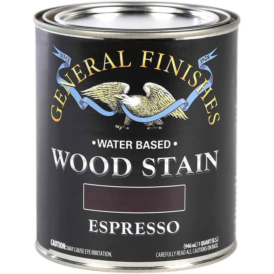 General Finishes Water-Based Wood Stain – Espresso, 1 Quart