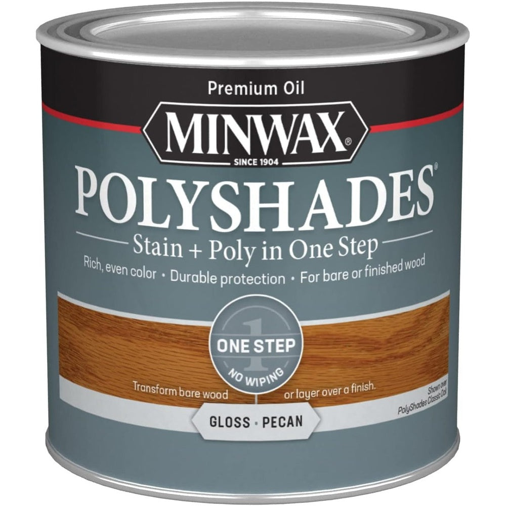 Minwax Polyshades Stain + Poly in One Step, Half Pint, Gloss Pecan