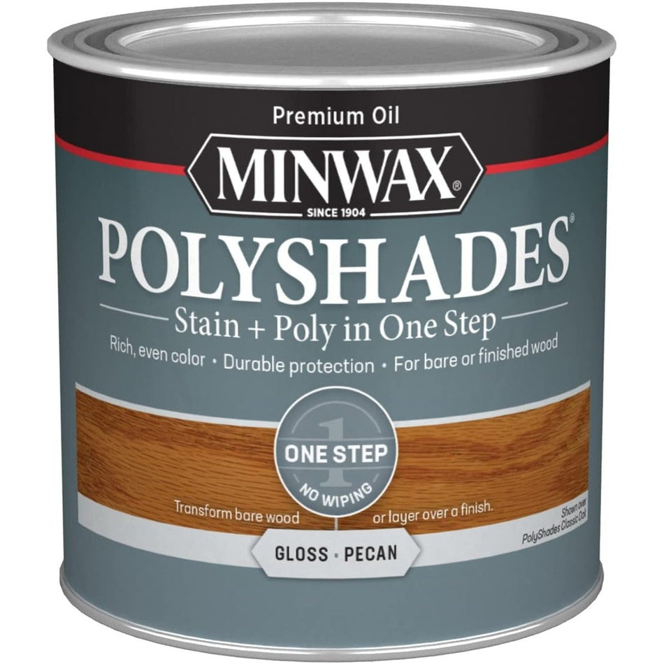 Minwax Polyshades Stain + Poly in One Step, Half Pint, Gloss Pecan
