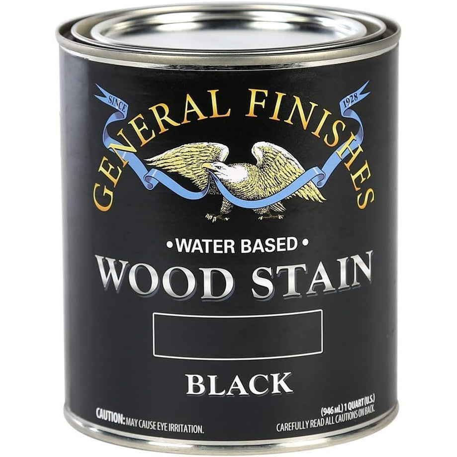 General Finishes Water-Based Wood Stain – Black, 1 Quart