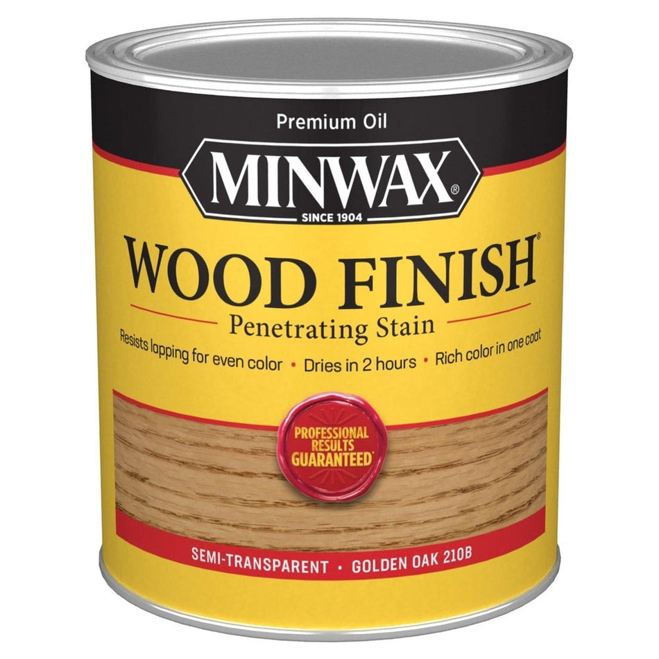 Minwax 70001 Wood Finish Penetrating Stain, Golden Oak 210B – 1 Quart (Case of 4)