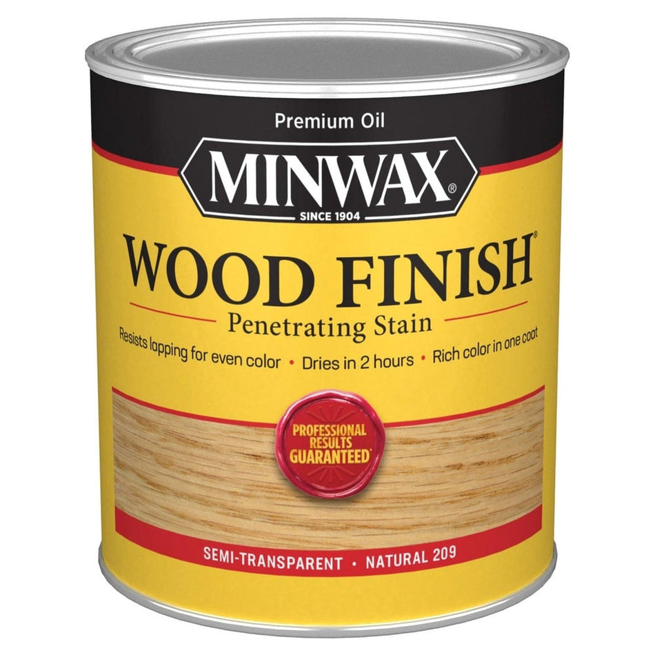 Minwax 70000 Wood Finish Penetrating Stain, Natural 209 – 1 Quart (Case of 4)