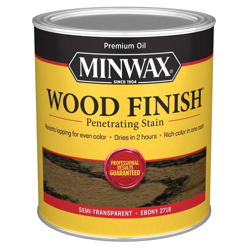 Minwax 70013 Wood Finish Penetrating Stain, Ebony 2718 – 1 Quart (Case of 4)