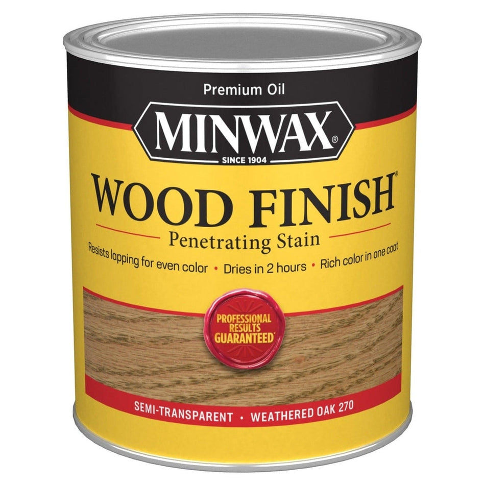 Minwax 70047 Wood Finish Penetrating Stain, Weathered Oak 270 – 1 Quart (Case of 4)