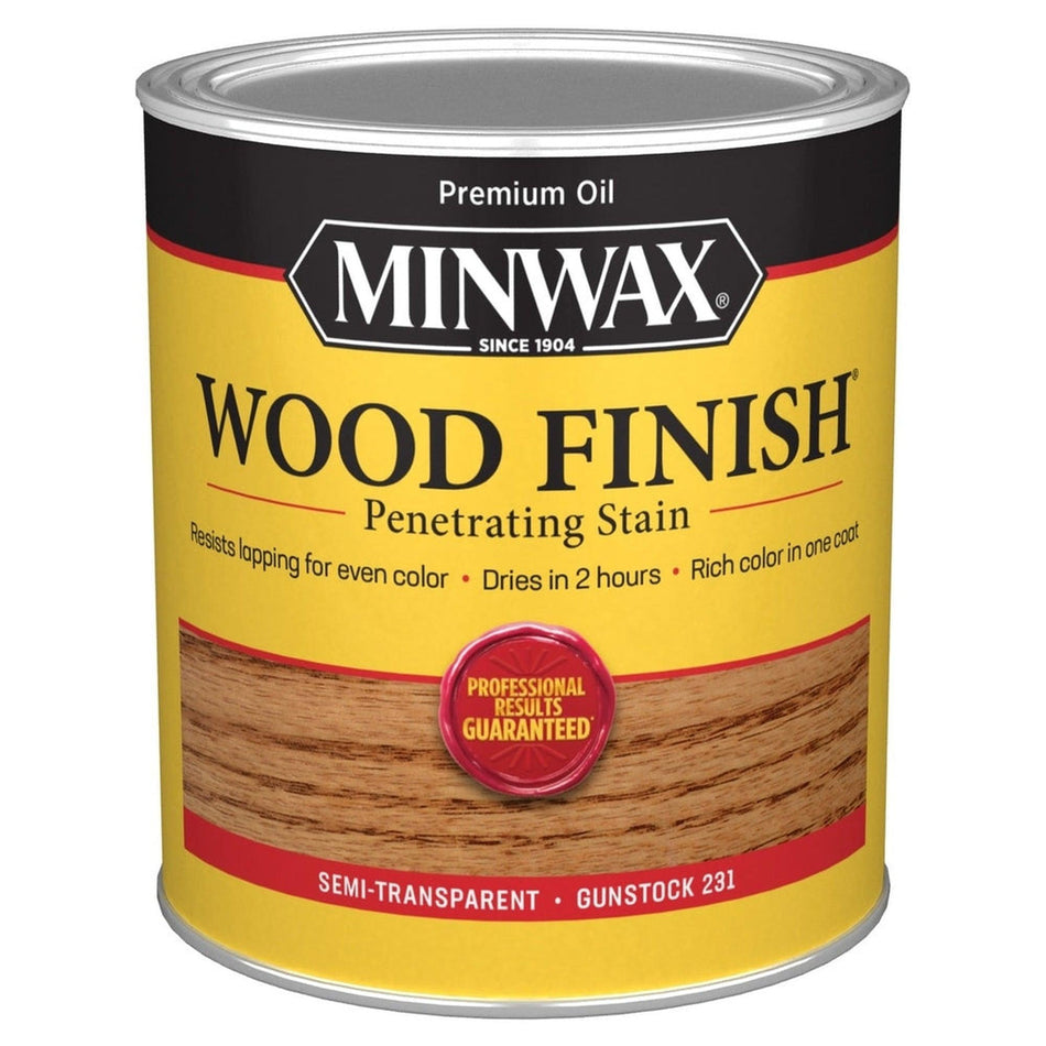Minwax 70045 Wood Finish Penetrating Stain, Gunstock 231 – 1 Quart (Case of 4)