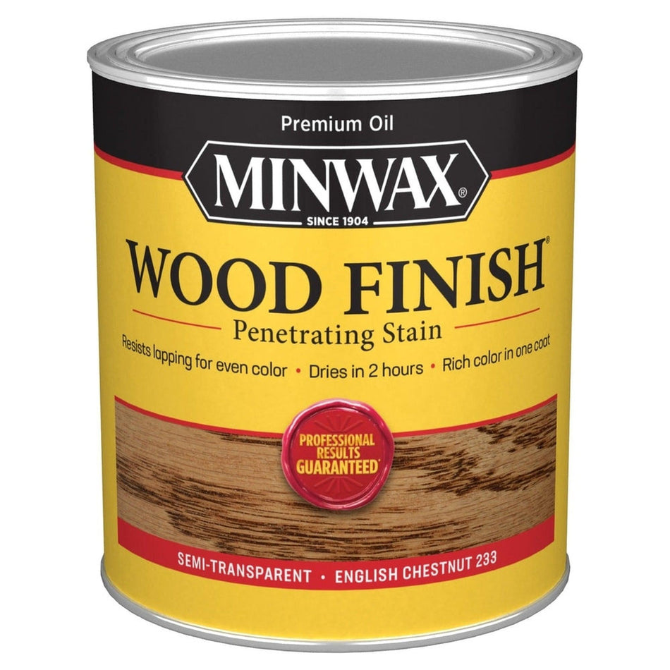 Minwax 70044 Wood Finish Penetrating Stain, English Chestnut 233 – 1 Quart (Case of 4)