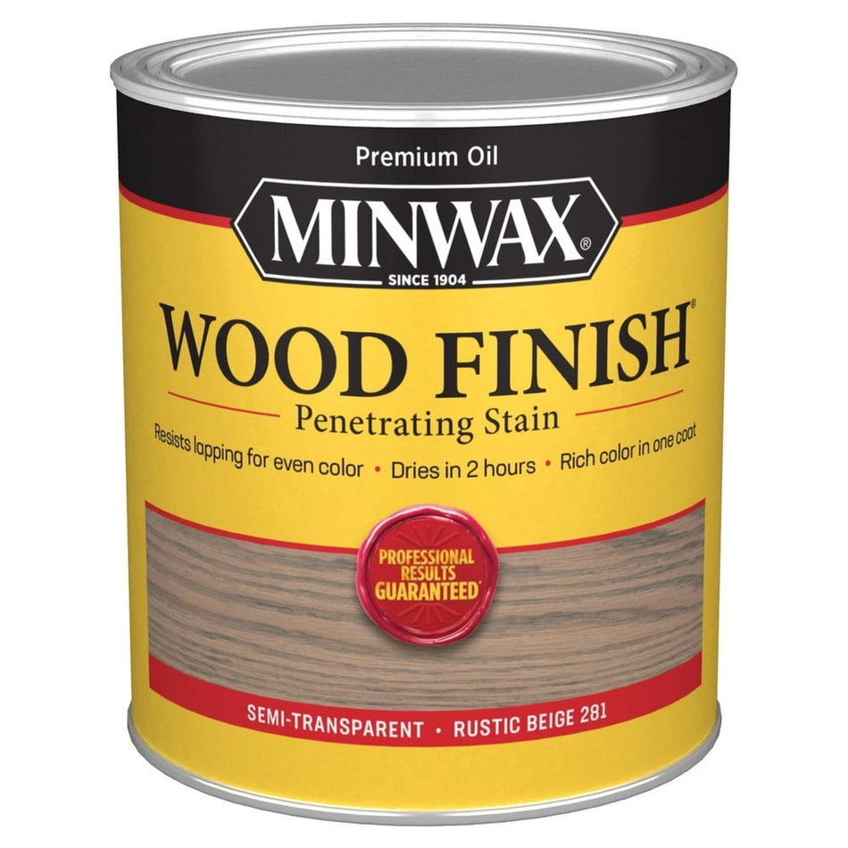 Minwax 70100 Wood Finish Penetrating Stain, Rustic Beige 281 – 1 Quart (Case of 4)