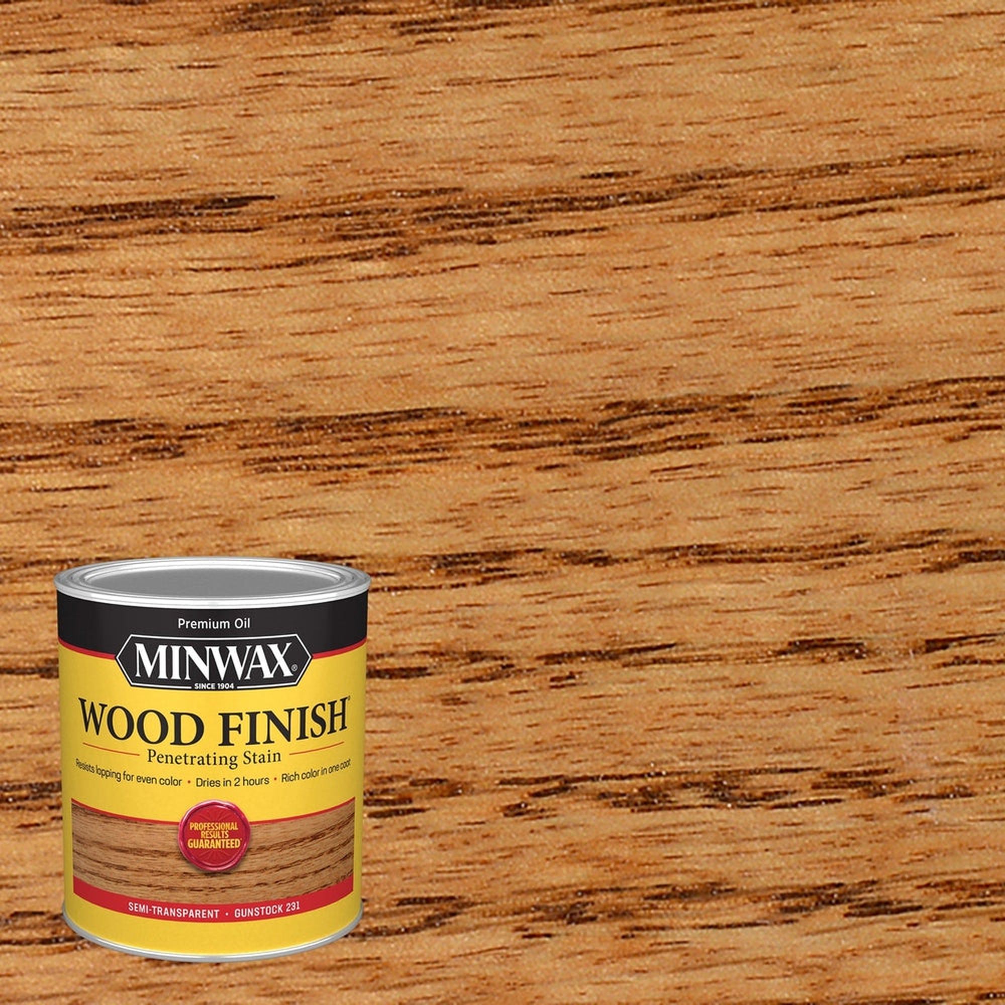 Minwax 70045 Wood Finish Penetrating Stain, Gunstock 231 – 1 Quart (Case of 4)