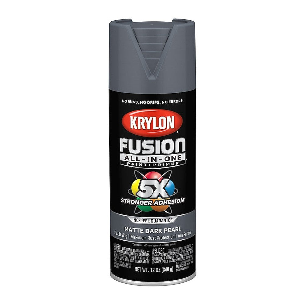 Krylon K02937007 Fusion All-in-One Spray Paint, Matte Dark Pearl, 12 oz.