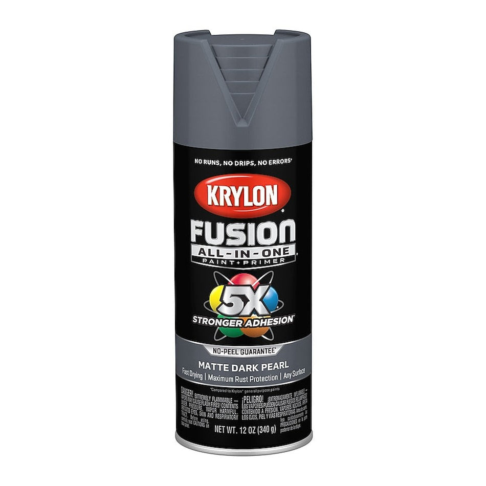 Krylon K02937007 Fusion All-in-One Spray Paint, Matte Dark Pearl, 12 oz.