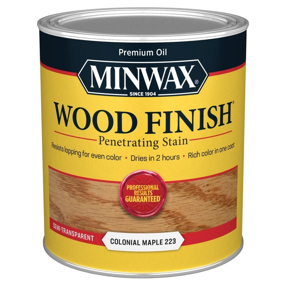 Minwax 70005 Wood Finish Penetrating Stain, Colonial Maple 223 – 1 Quart (Case of 4)
